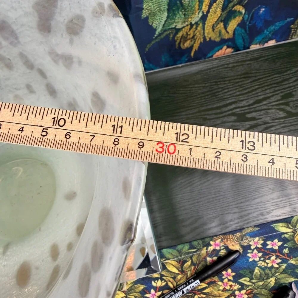 Hand Blown Glass Tortoise Spot Pedestal Bowl 11.5
